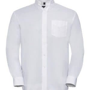 Russell Collection Long Sleeve Easy Care Oxford Shirt — 932M WHI FRONT