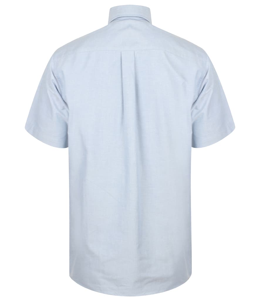 Henbury Short Sleeve Classic Oxford Shirt — H515 BLU BACK