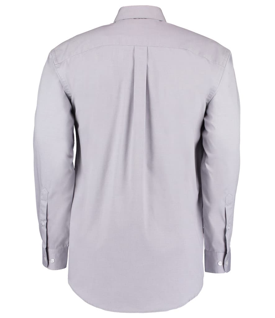 Kustom Kit Premium Long Sleeve Classic Fit Oxford Shirt — K105 SIL BACK