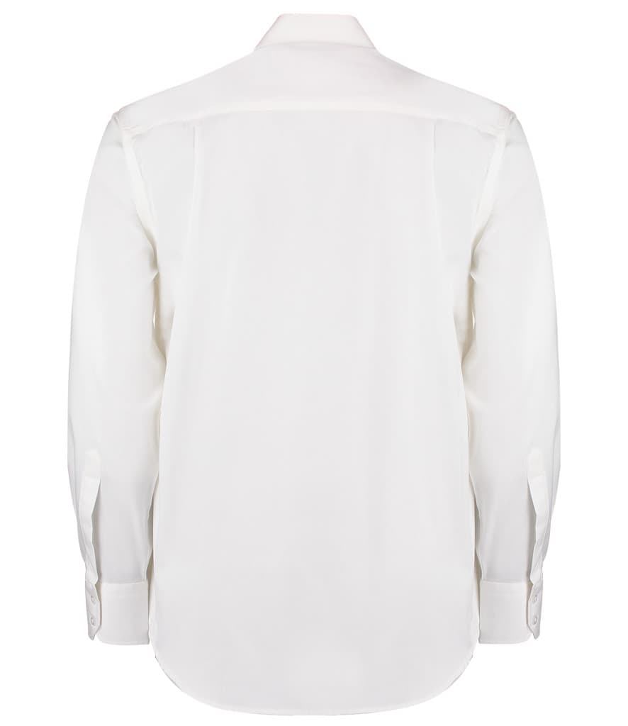 Kustom Kit Premium Long Sleeve Classic Fit Oxford Shirt (Optional Pocket) — K118 WHI BACK