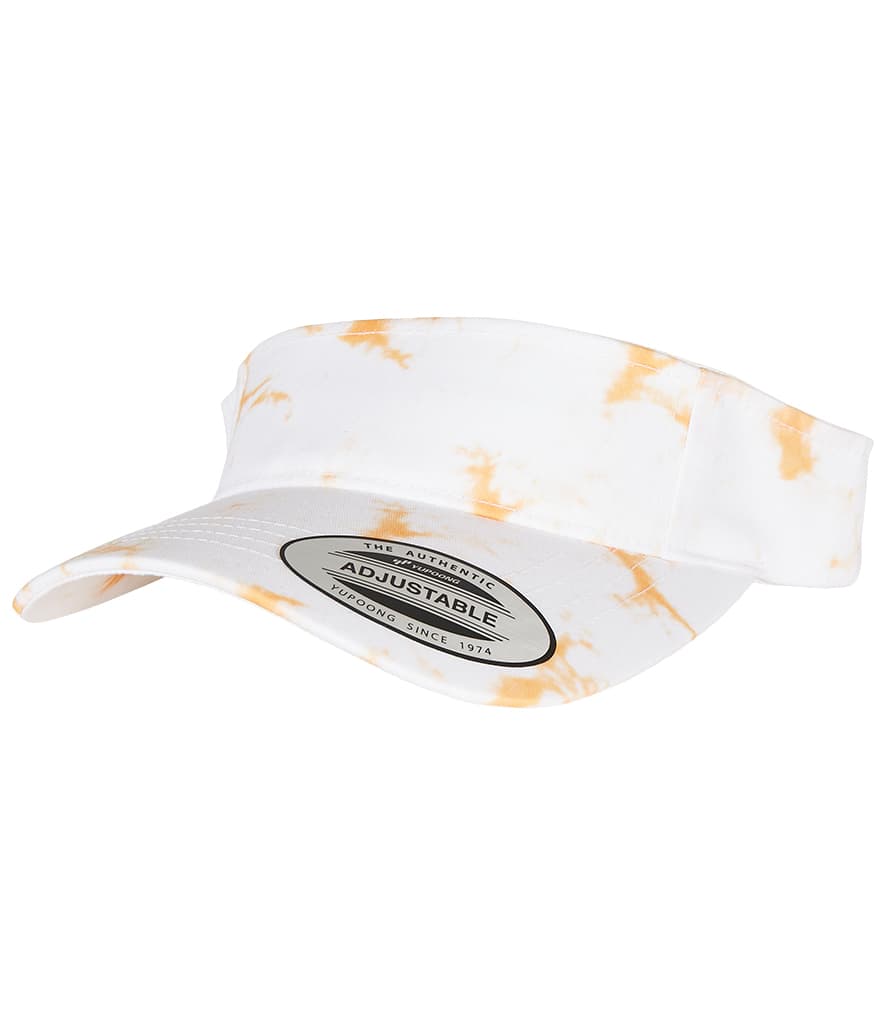 Flexfit Batik Dye Curved Visor in Orange/White