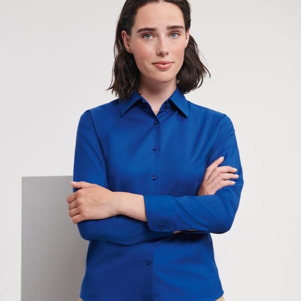 Russell Collection Long Sleeve Easy Care Oxford Shirt (Ladies)