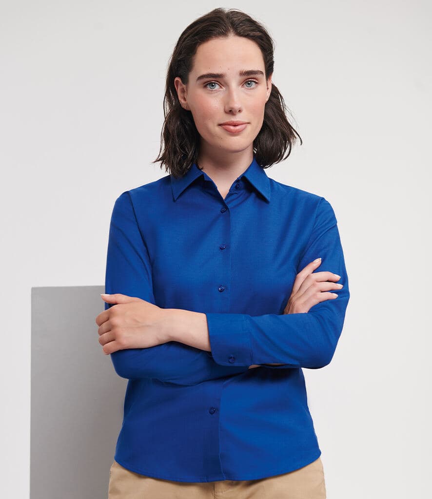 Russell Collection Long Sleeve Easy Care Oxford Shirt (Ladies) — 932f