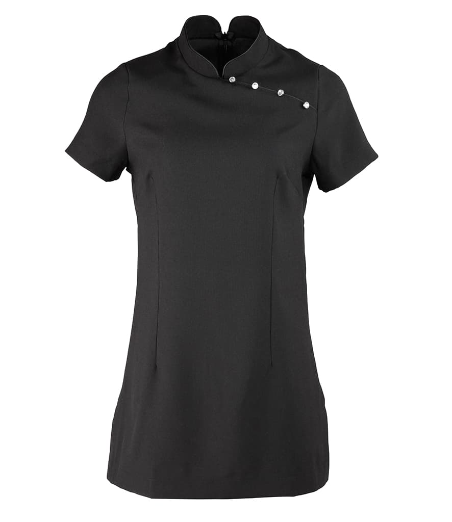 Premier Ladies Mika Short Sleeve Tunic — PR681 BLK FRONT
