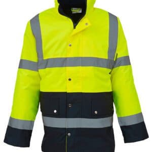Yoko Hi-Vis Two Tone Motorway Jacket — YK204 YLNV FRONT