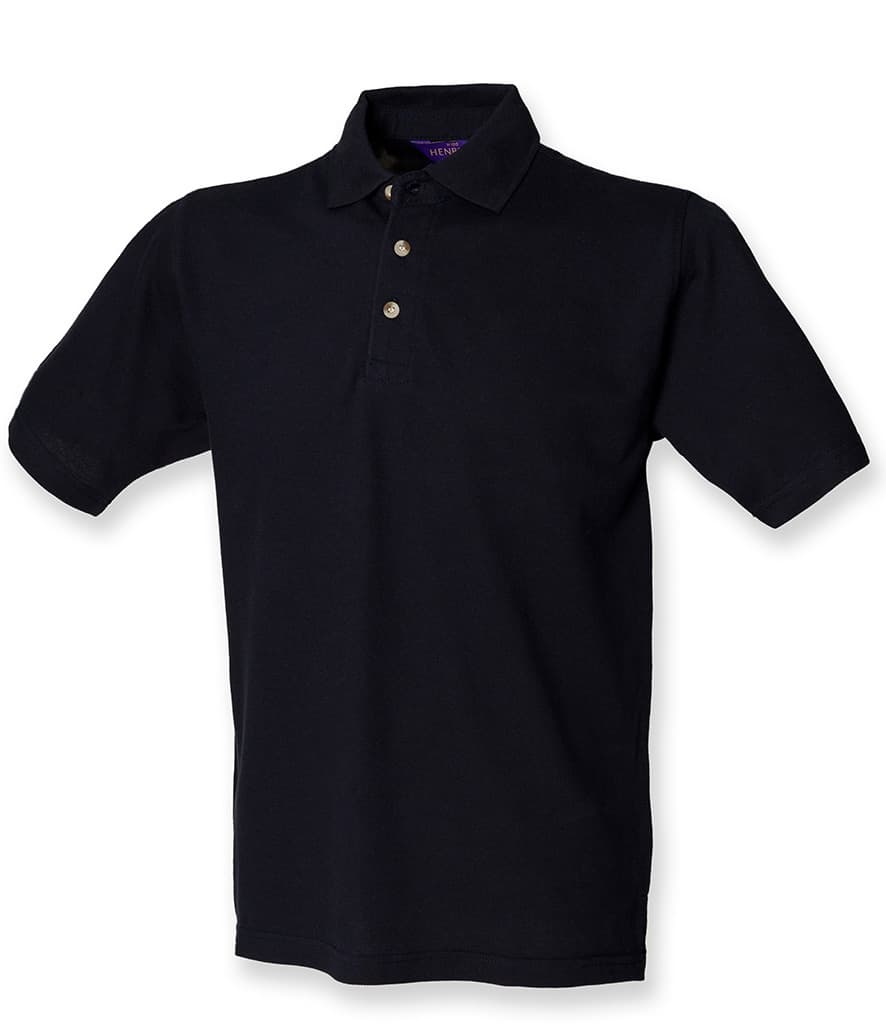 Henbury Modern Fit Cotton Piqué Polo Shirt — H100 NAV FRONT