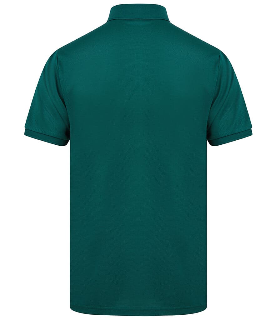 Henbury Recycled Polyester Pique Polo Shirt — H465 BOT BACK