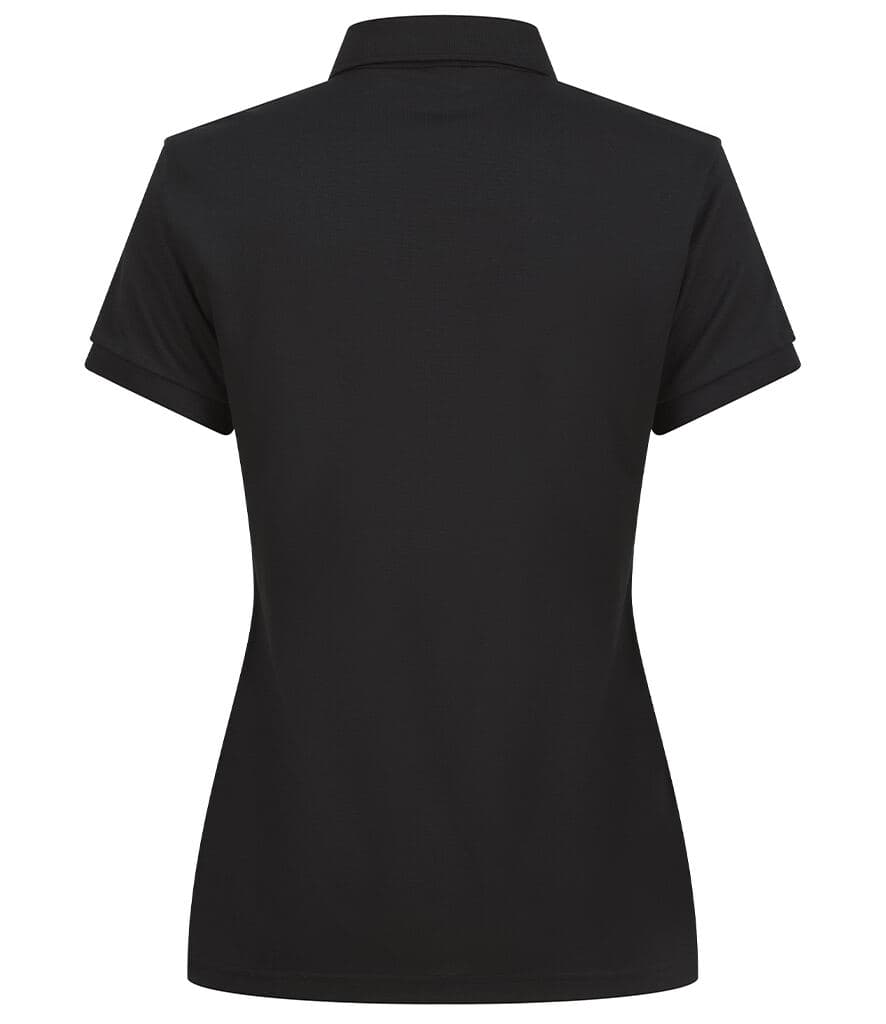 Henbury Ladies Recycled Polyester Polo Shirt — H466 BLK BACK