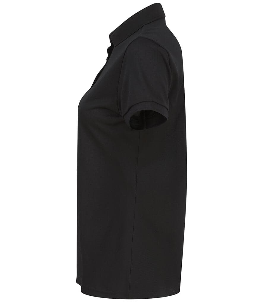 Henbury Ladies Recycled Polyester Polo Shirt — H466 BLK LEFT