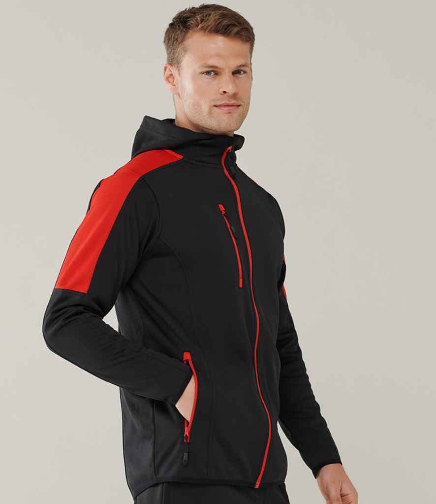 Finden and Hales Active Soft Shell Jacket — LV622 BK_RD MODEL 1 HERO (1)