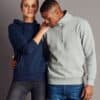 Printer Essentials Rounders Unisex 1/4 Zip Sweatshirt in Grey Melange
