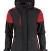 Printer Prime Ladies Padded Softshell Jacket in Black/Red