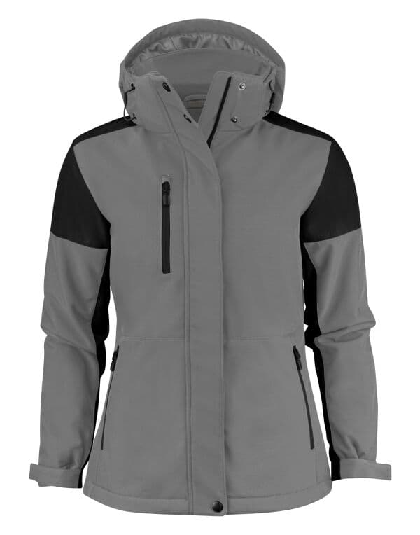 Printer Prime Ladies Padded Softshell Jacket in Anthracite/Black
