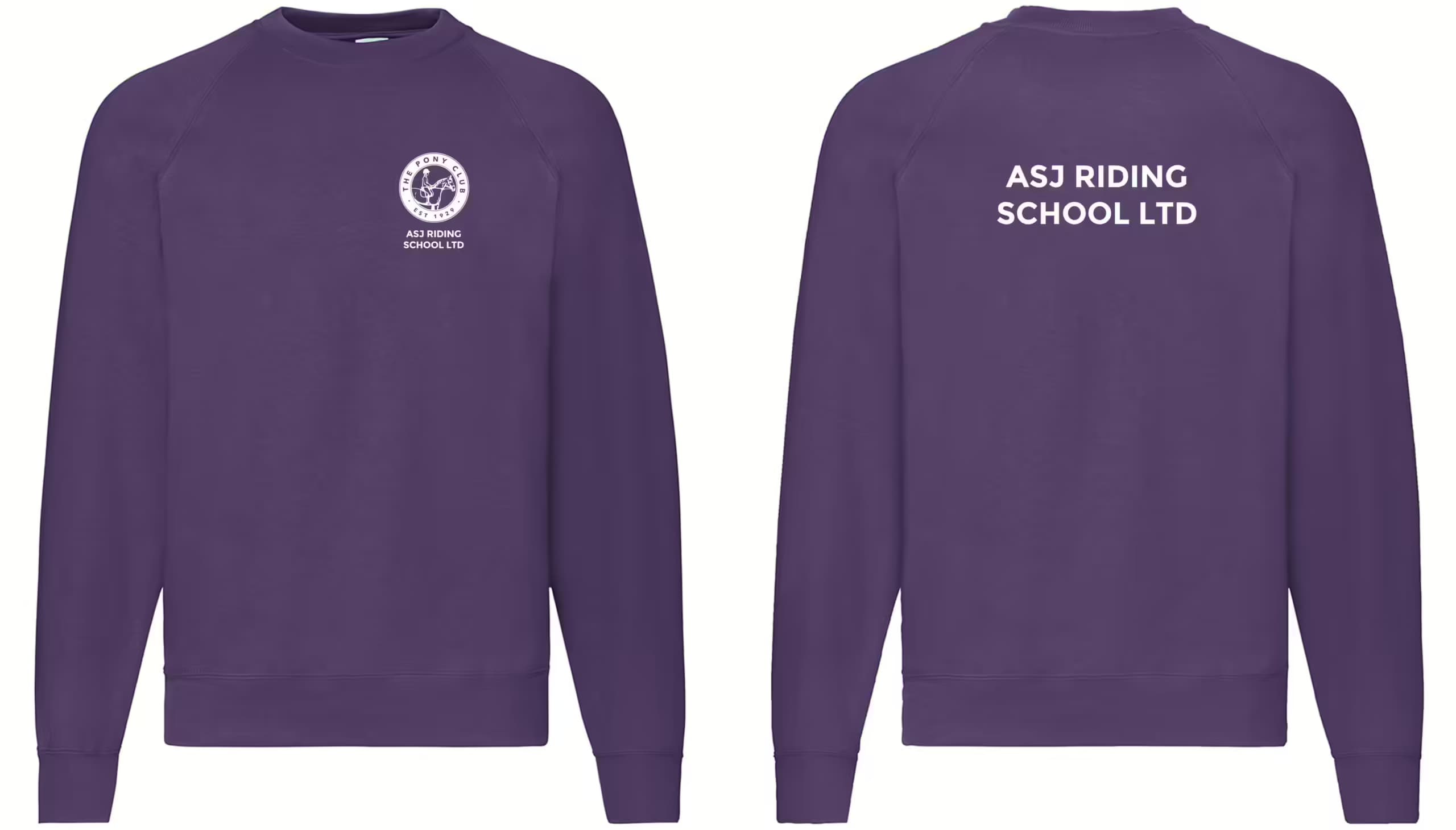 ASJ Pony Club Children’s Sweatshirt — SS8 w Back