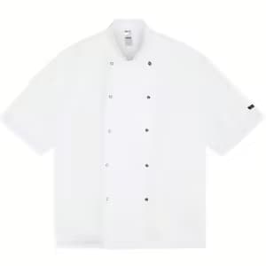 Dennys Long Sleeve Press Stud Chef’s Jacket — DE001 WHI FRONT