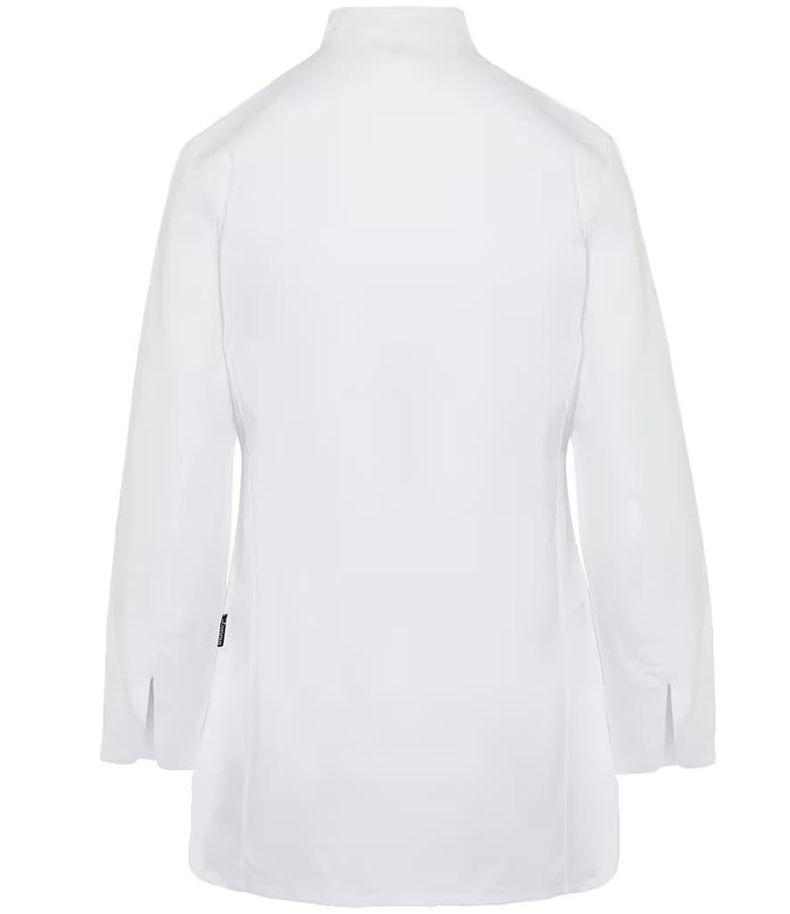 Dennys Ladies Long Sleeve Premium Chef’s Jacket — DE005 WHI BACK