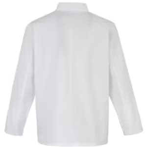 Premier Unisex Long Sleeve Stud Front Chef’s Jacket — PR665 WHI BACK