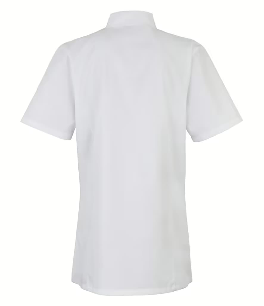 Premier Ladies Short Sleeve Chef’s Jacket — PR670 WHI BACK