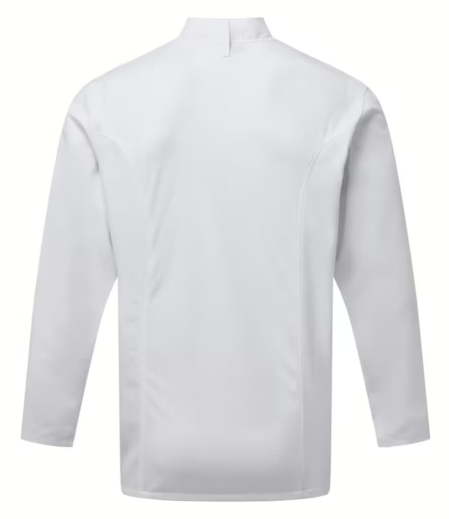 Premier Coolchecker® Long Sleeve Chef’s Jacket — PR903 WHI BACK