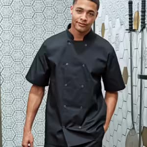 Premier Unisex Short Sleeve Stud Front Chef’s Jacket