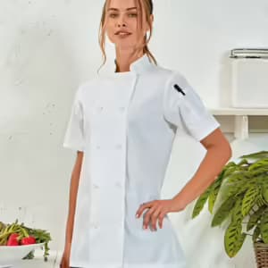 Premier Ladies Short Sleeve Chef’s Jacket