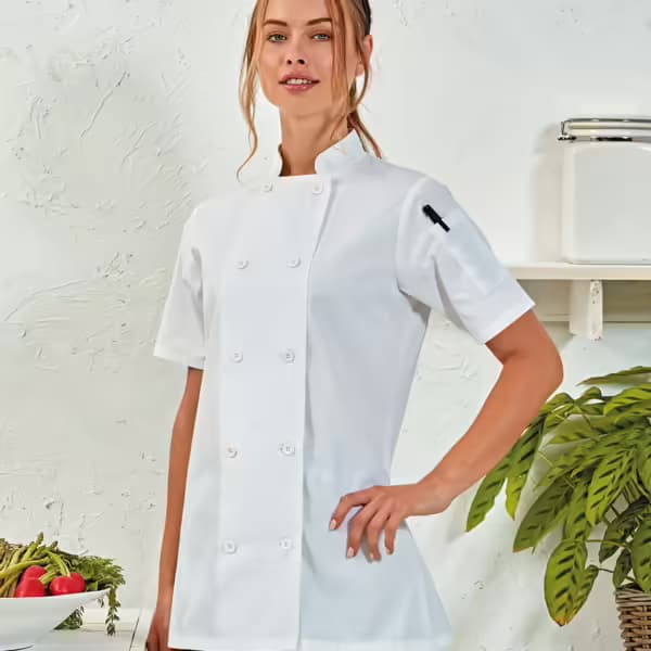 Premier Ladies Short Sleeve Chef’s Jacket