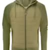 James Harvest Keyport Full Zip Hooded Hybrid Unisex Jacket in Moss Green