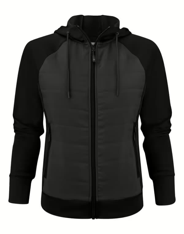 James Harvest Keyport Full Zip Hooded Hybrid Ladies Jacket in Black