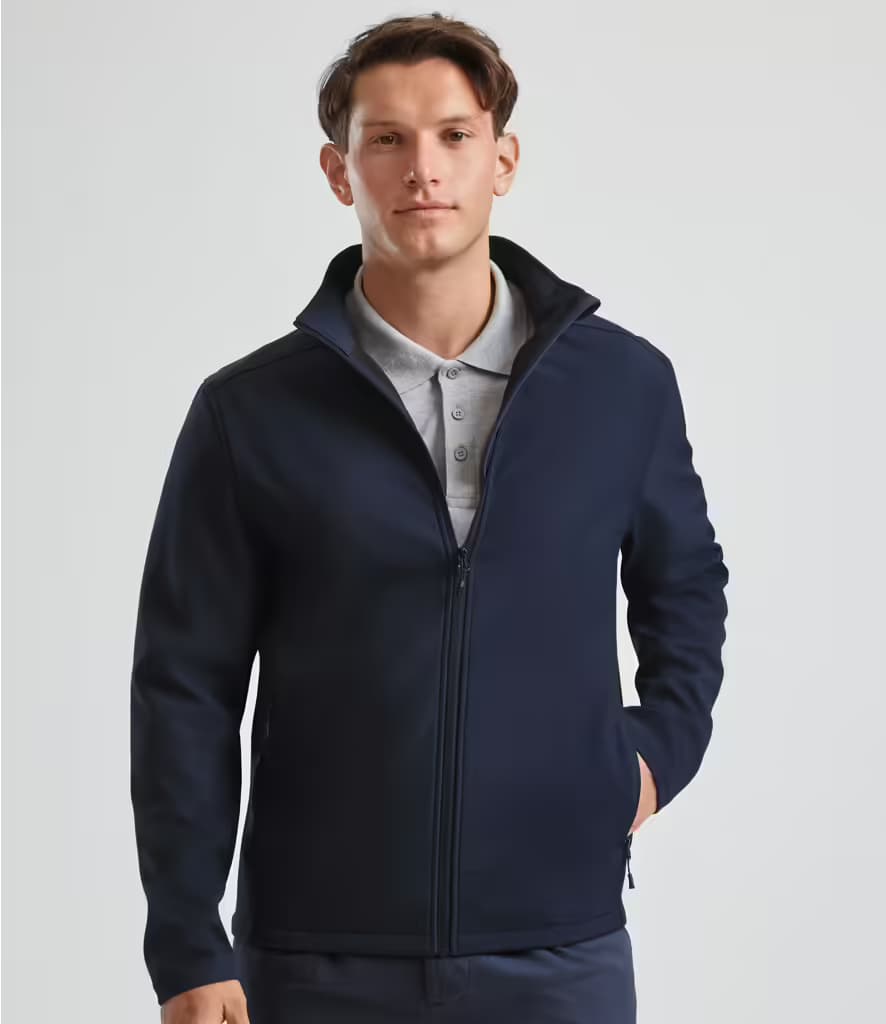 Russell Essential Recycled Soft Shell Jacket — 420M FNA MODEL 1 HERO