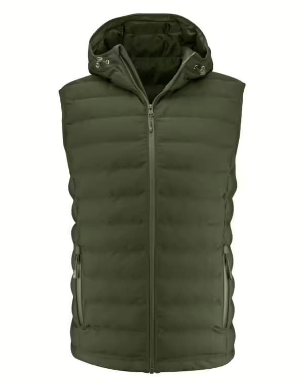 James Harvest Woodlake Heights Padded Unisex  Vest in Moss Green