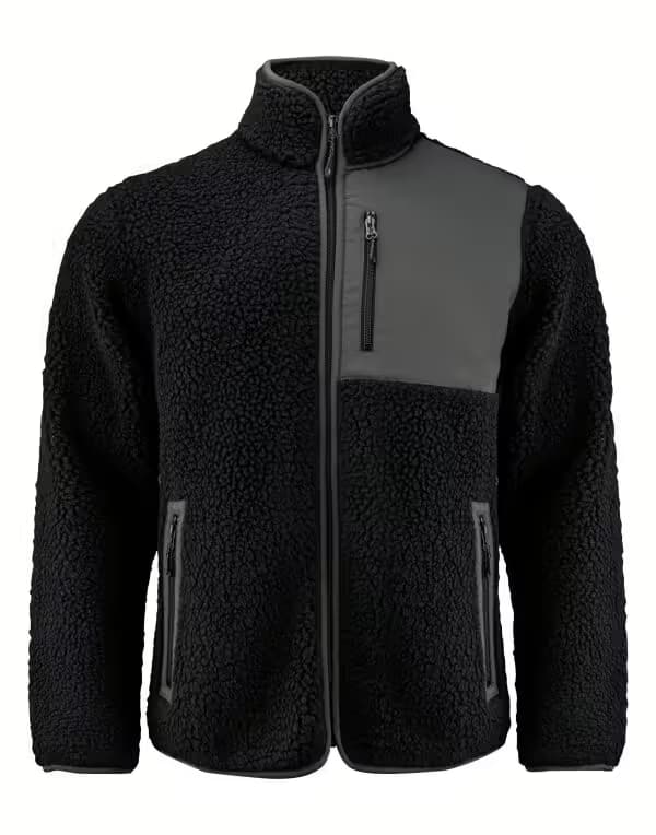 James Harvest Kingsley Sherpa Fleece Unisex in Black