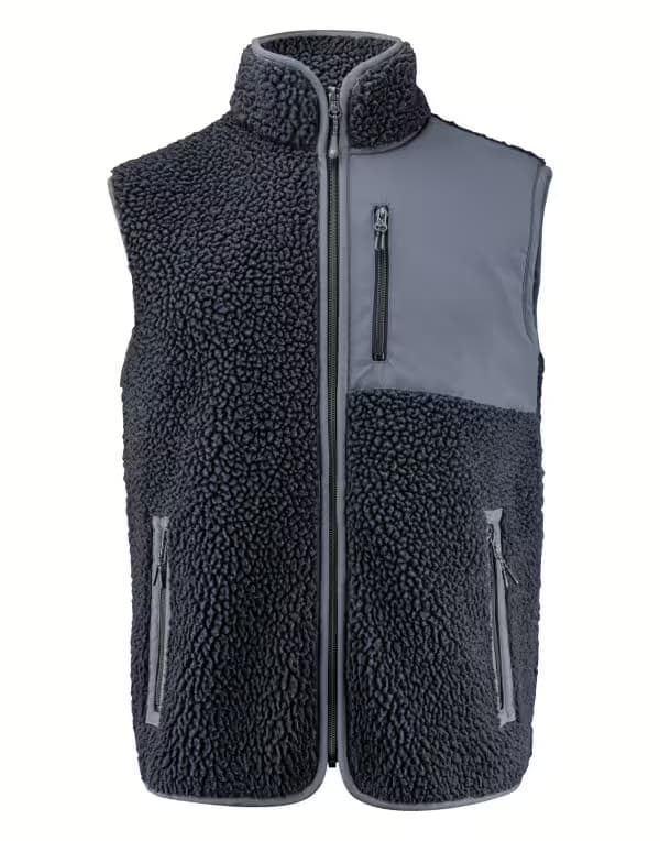 James Harvest Kingsley Sherpa Fleece Unisex Vest in Navy