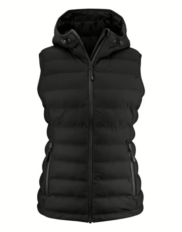 James Harvest Woodlake Heights Padded Ladies Vest in Black