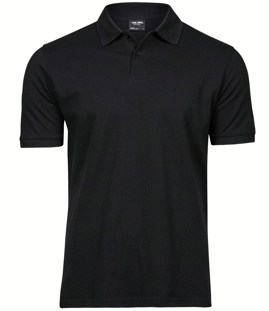 Tee Jays Heavy Cotton Pique Polo Shirt — T1400 BLK FRONT