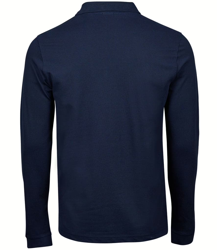 Tee Jays Luxury Stretch Long Sleeve Polo Shirt — T1406 NAV FRONT