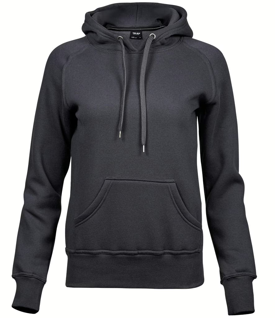 Tee Jays Ladies Raglan Hooded Sweatshirt — T5431 DGY FRONT