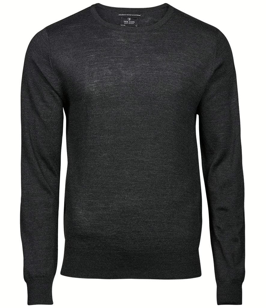 Tee Jays Merino Blend Crew Neck Sweater — T6000 DGY FRONT