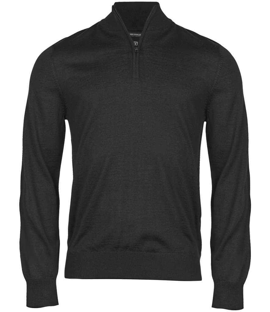 Tee Jays Half Zip Sweater — T6010 BLK FRONT