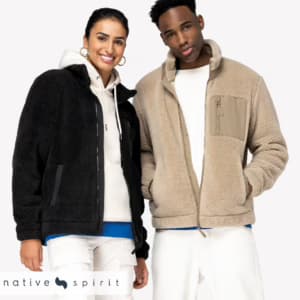 Native Spirit Unisex Sherpa Jacket — NS604 WS_DF MODEL 1 HERO