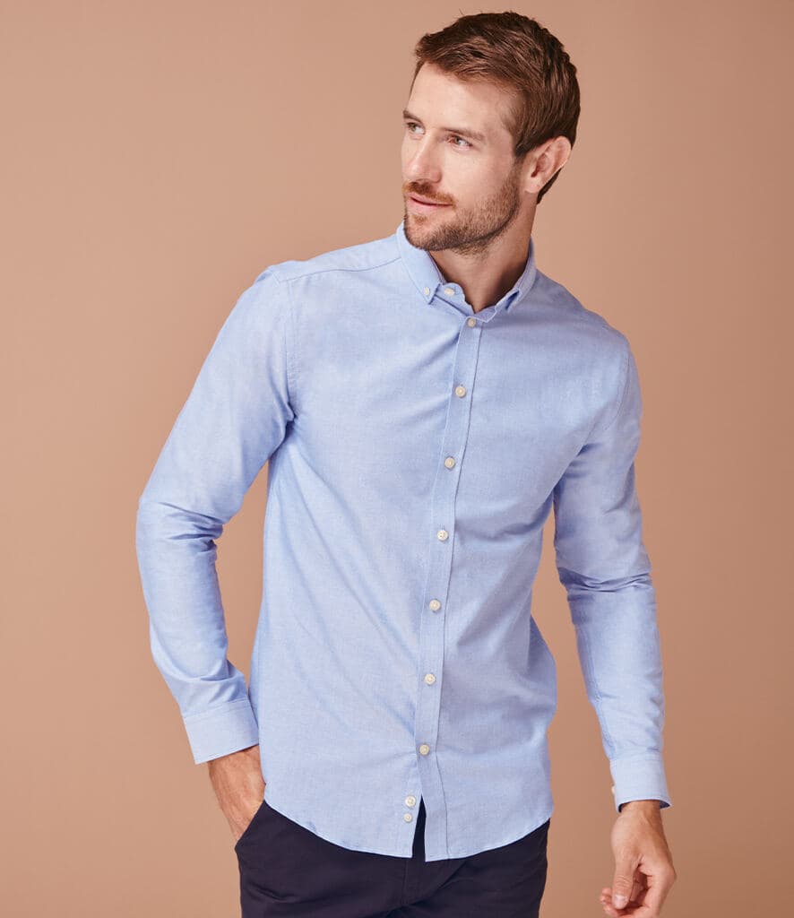 Henbury Modern Long Sleeve Slim Fit Oxford Shirt