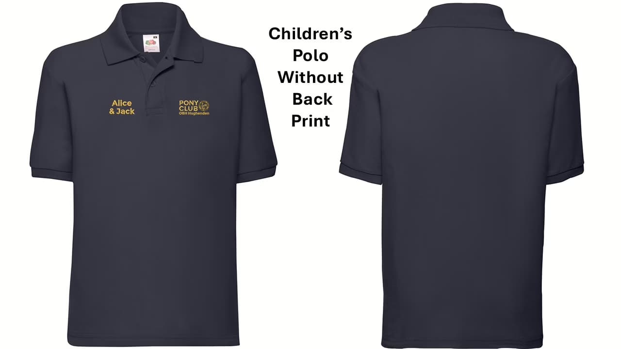 OBH Hughenden Pony Club Summer Camp Children’s Polos without Back Print